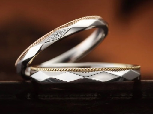 ミル打ち　ミルグレイン　おしゃれ　アンティーク　結婚指輪